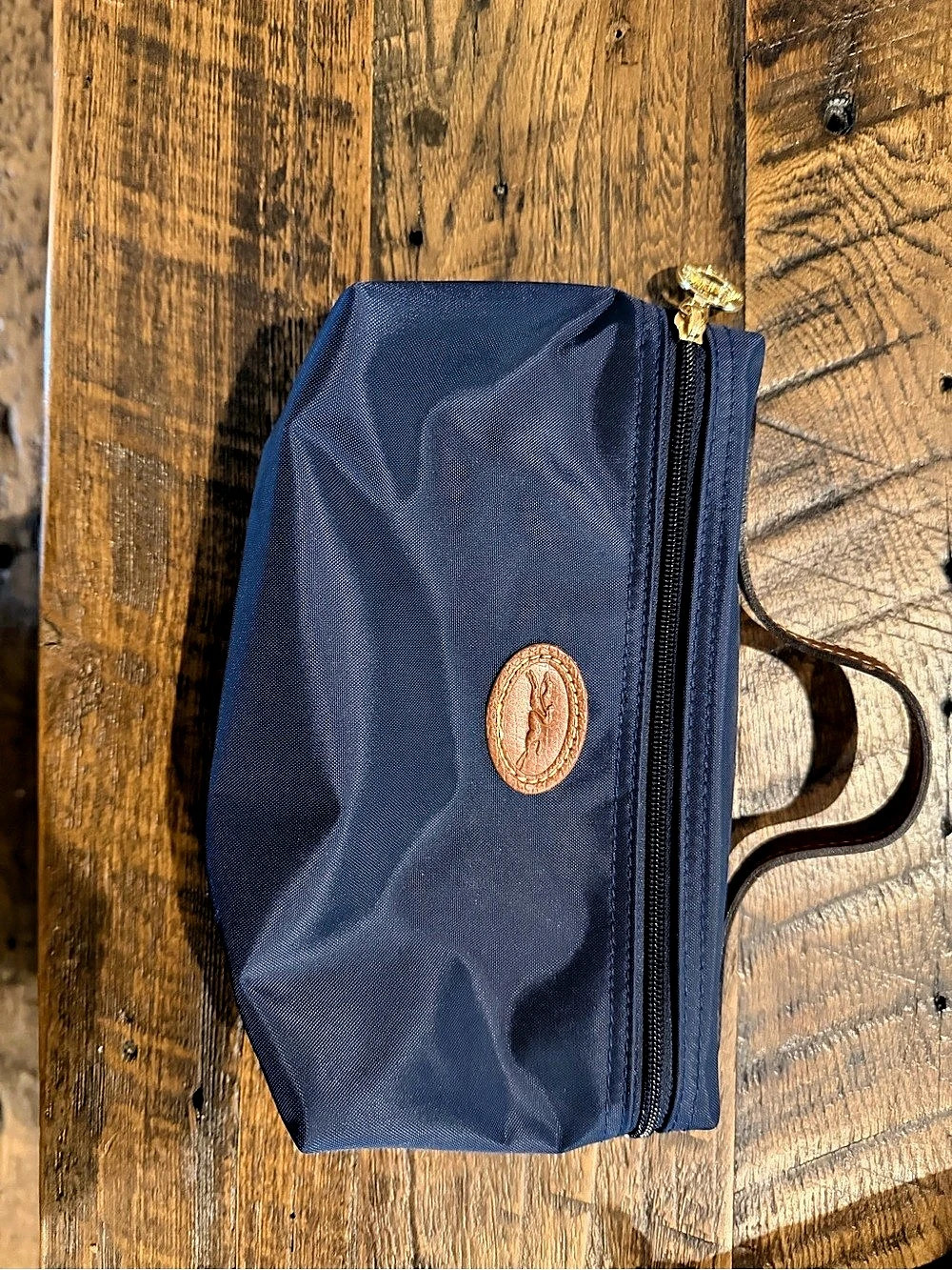 Longchamp Le Pliage Cosmetic Case Blue & Brown - Picture 2 of 10